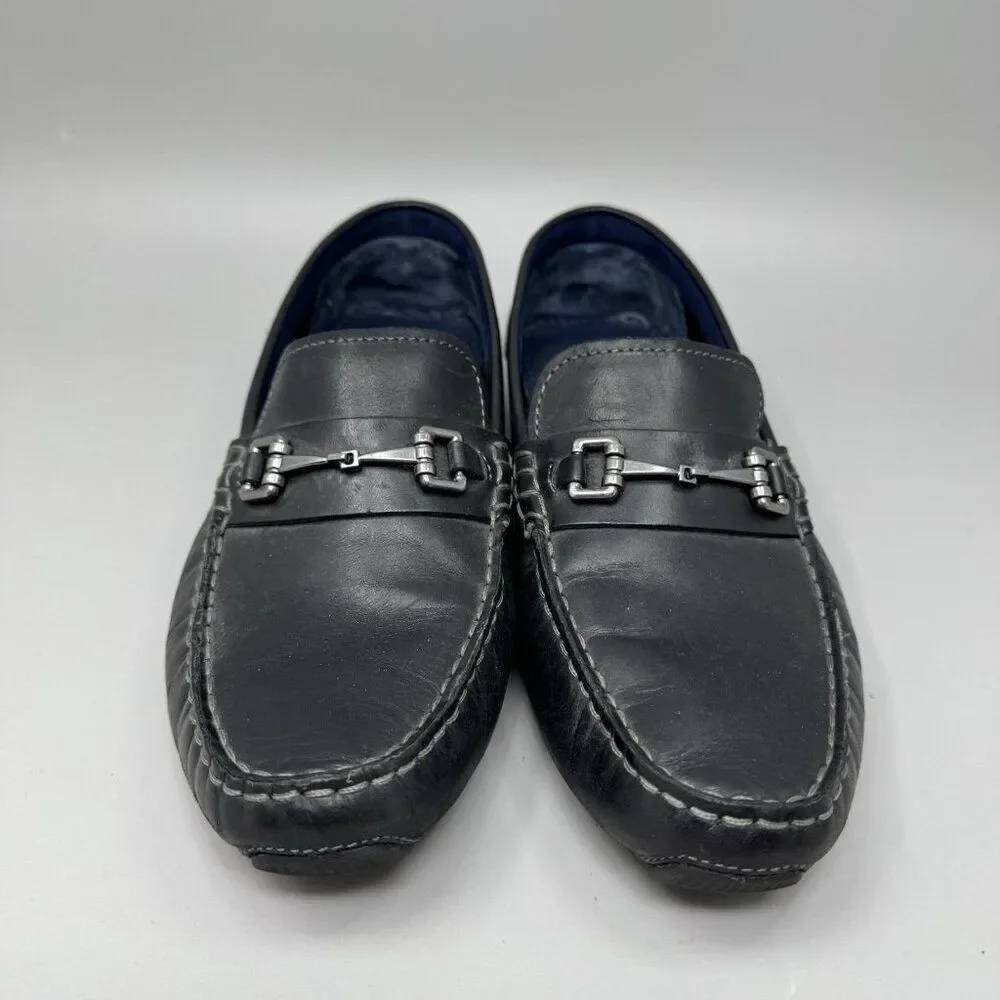 Cole Haan Men's  Black Silver Horsebit Moccasin Loafer Shoes Sz 9.5M #C24714